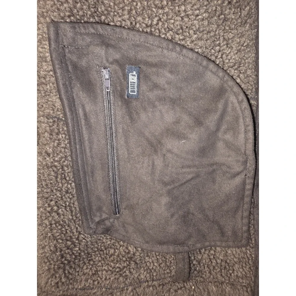 Weatherproof Garment Company Faux-Suede Sherpa-Lined Size L Dark Brown Jacket - Picture 6 of 10